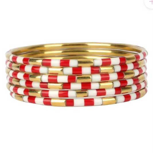 Budhagirl Veda Bangles - Red/White