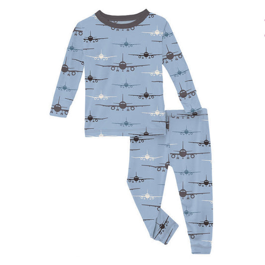 Kickee Pants PJ Set - Pond Airplane