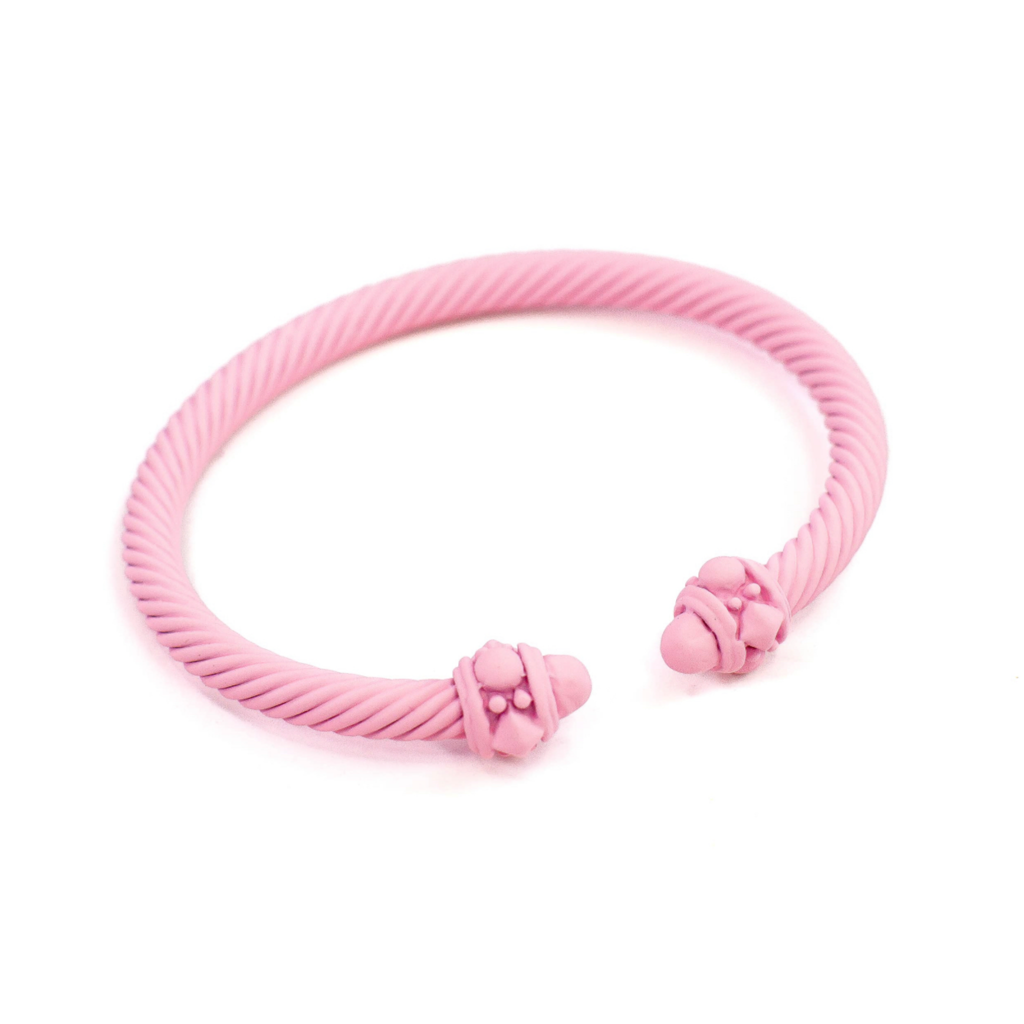 Cable Cuff Bracelet - Light Pink