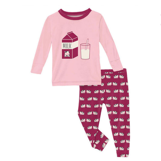 Kickee Pants PJ Set - Berry Cow