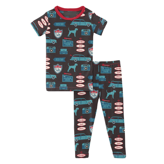 Kickee Pants PJ Set - Midnight On The Road