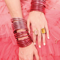 Load image into Gallery viewer, Budhagirl Carousel Pink All Weather Bangles
