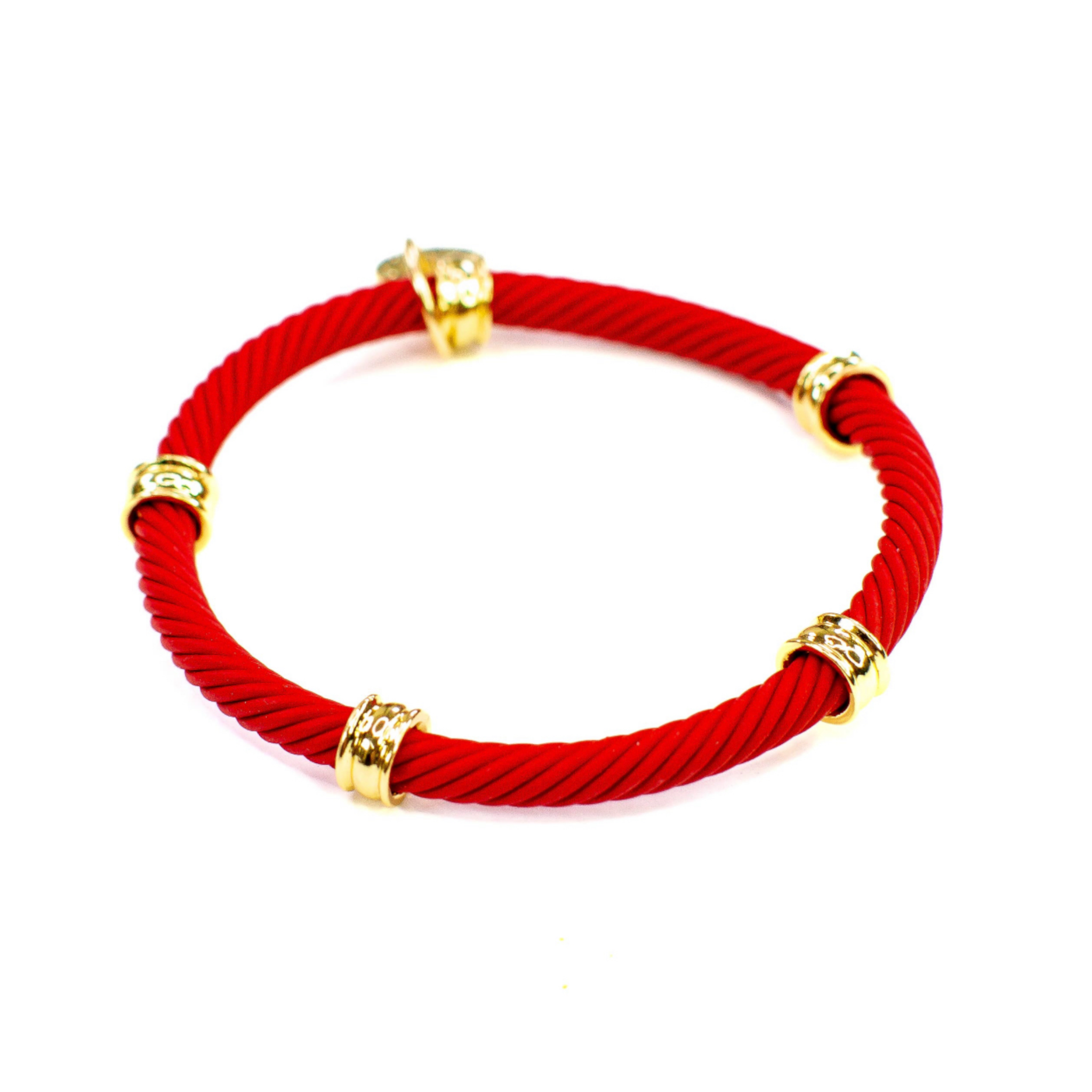 Cable Tube Bracelet - Red