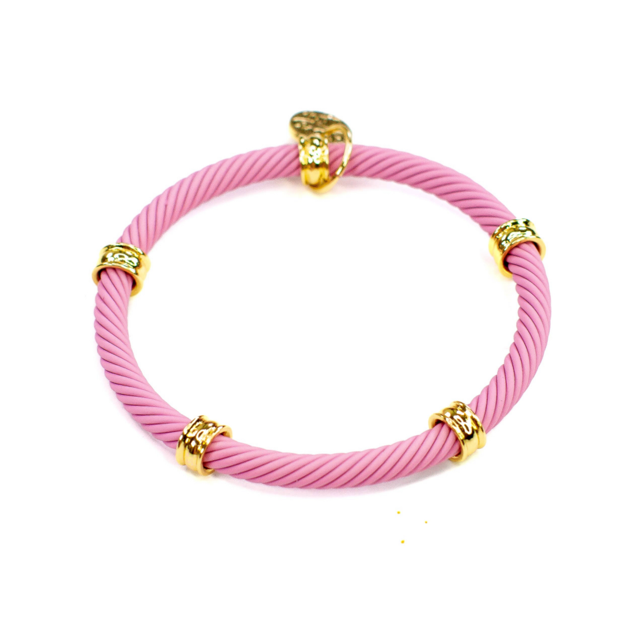 Cable Tube Bracelet - Pink