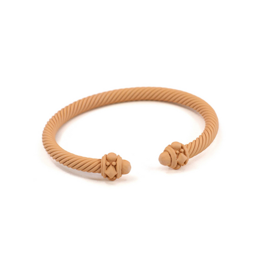 Cable Cuff Bracelet - Matte Caramel