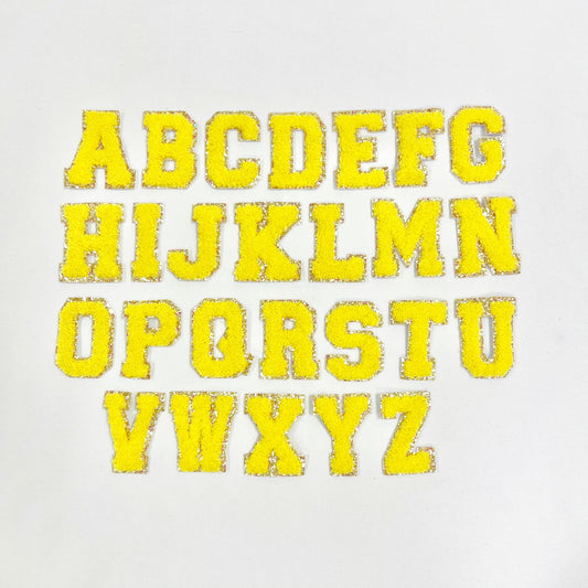 Yellow + Gold Glitter Varsity Letters