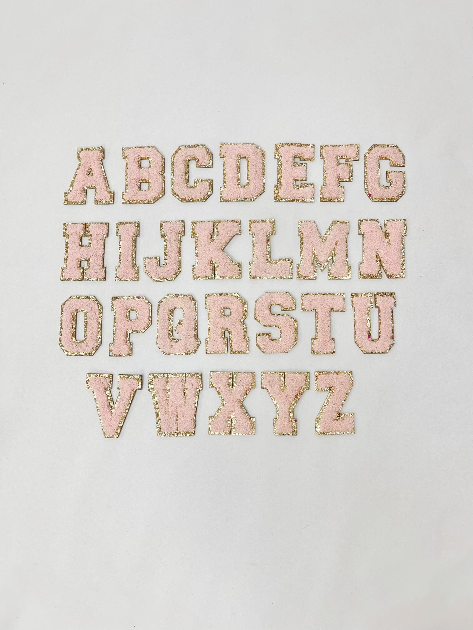 Pink + Gold Glitter Varsity Letters