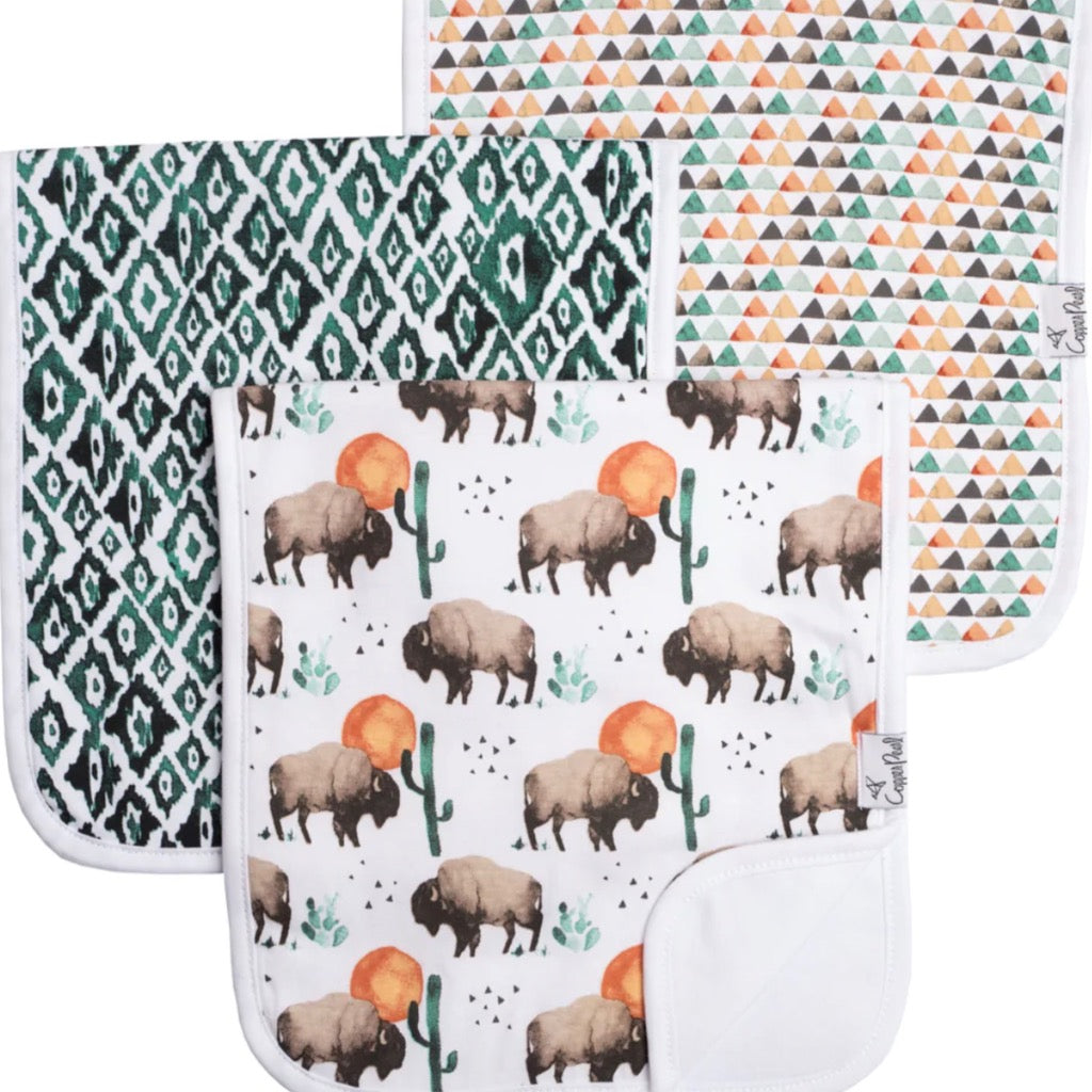 Copper Pearl Burp Cloth Set - Bison