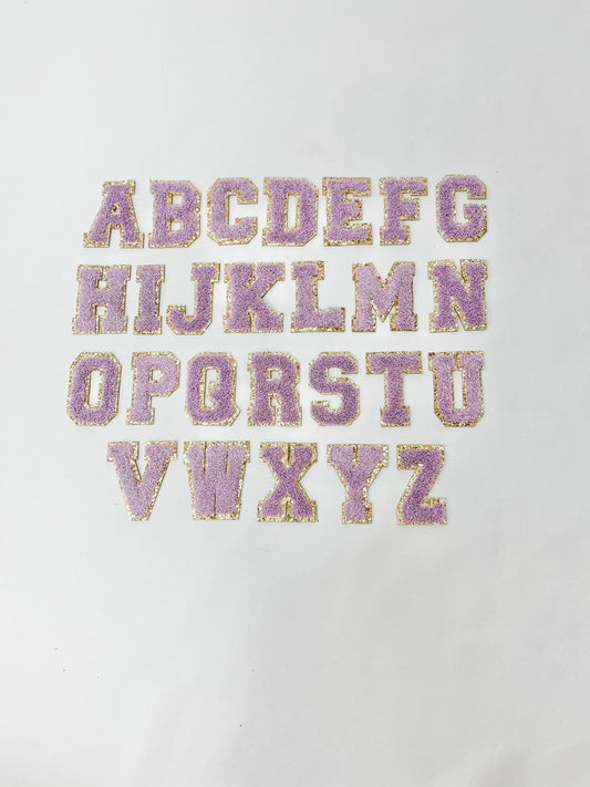 Purple + Gold Glitter Varsity Letters
